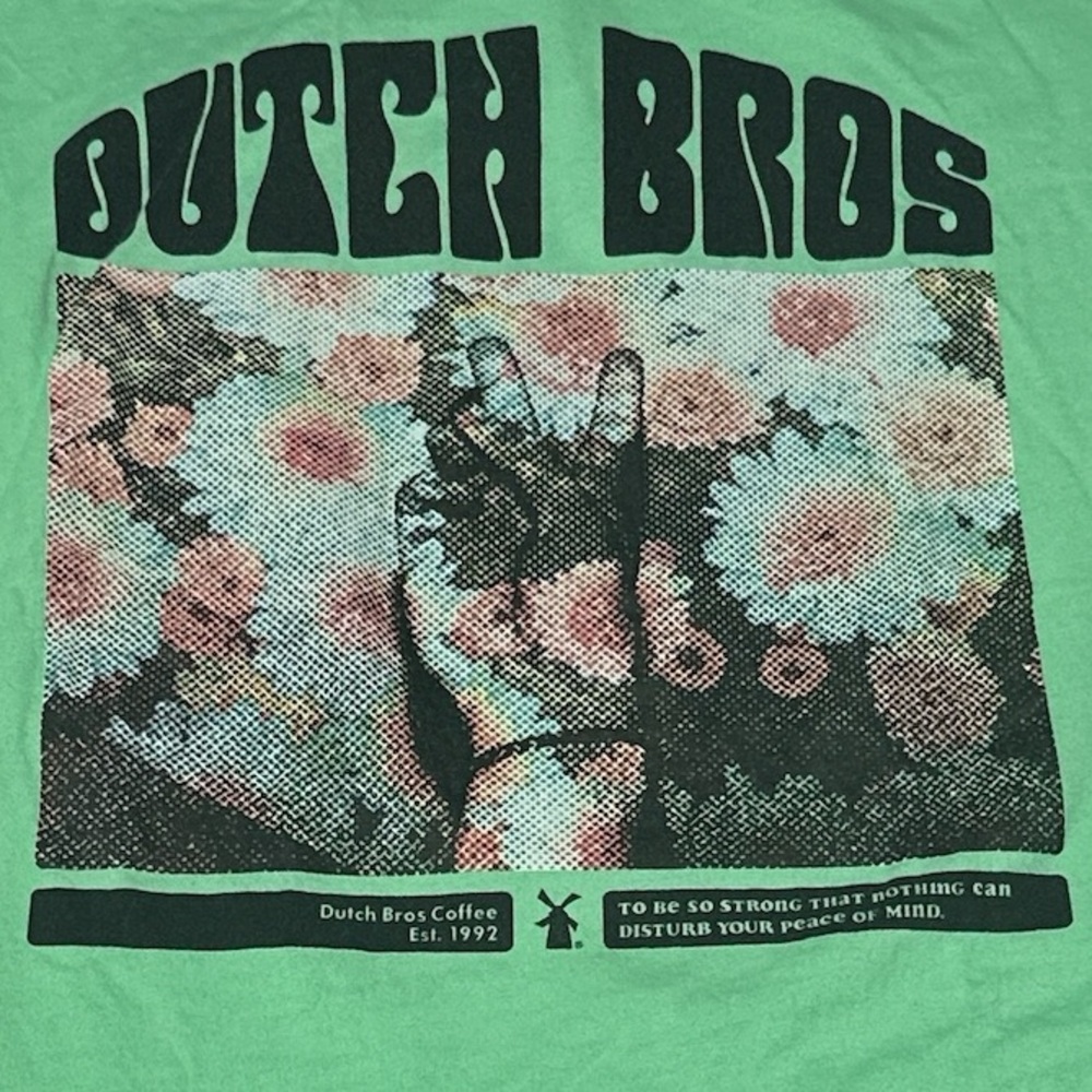 Dutch Bros Mint‎ Green Graphic T-Shirt